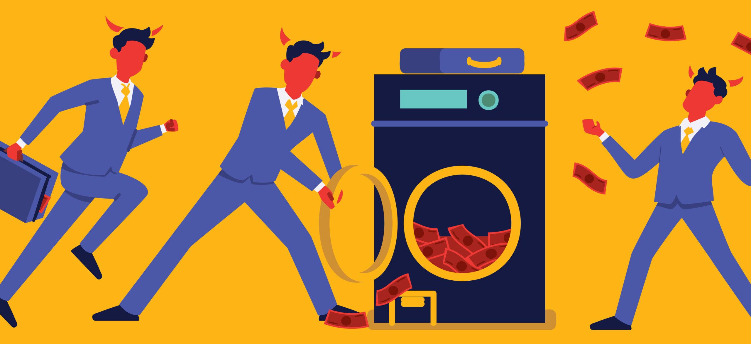 businessmen throwing money around