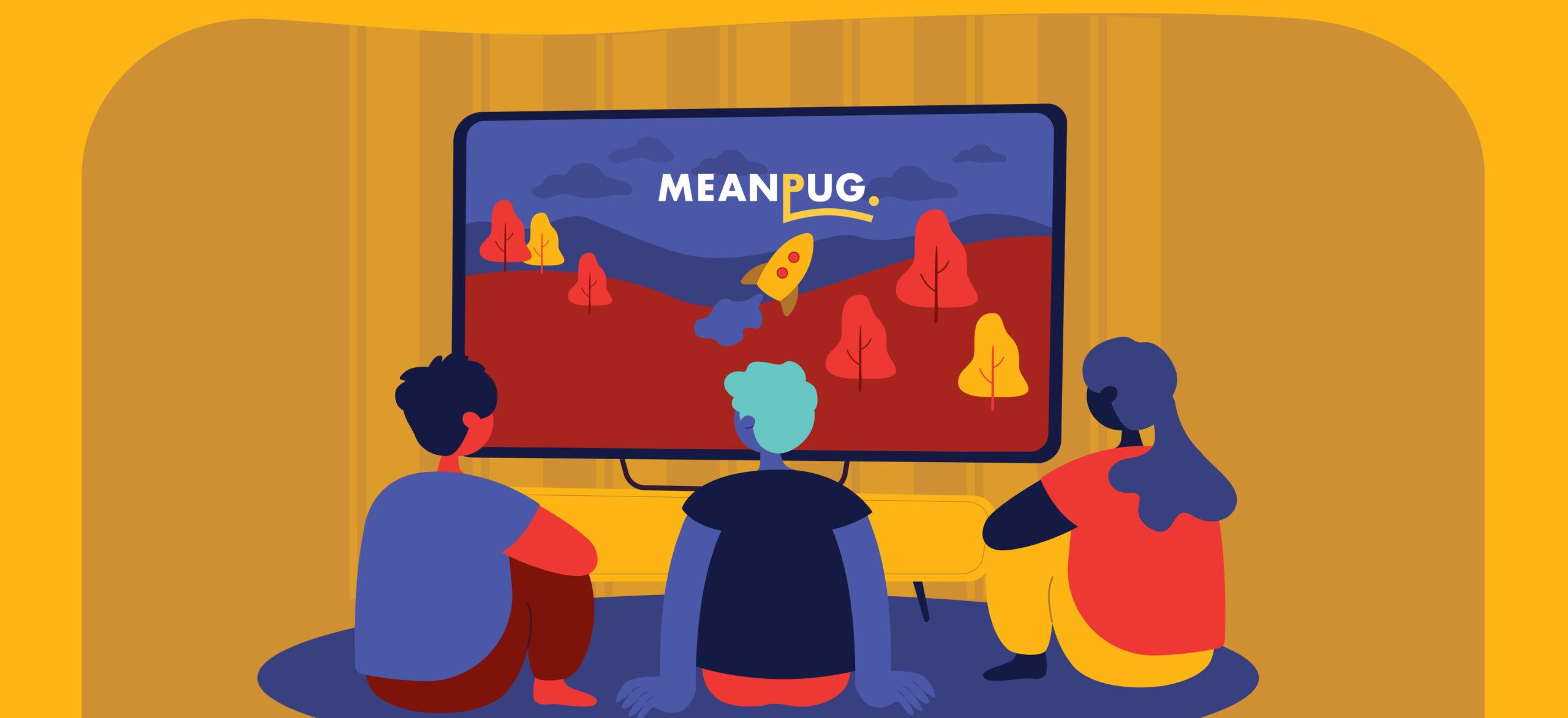 people gathered around a TV